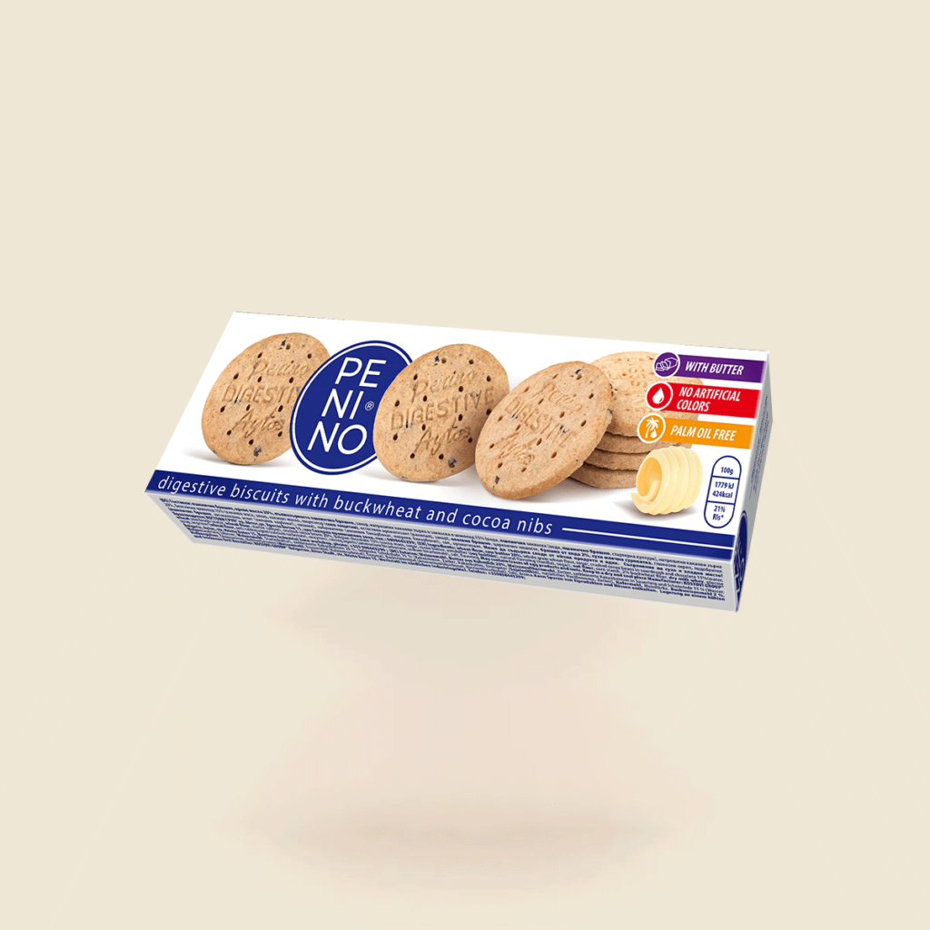 Pepino biscuits with buckwheat and cocoa nibs